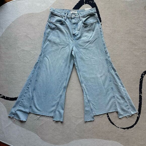 NWOT Free People We The Free Ripple Wide-Leg Jeans Light Wash Size 27L - Picture 3 of 8